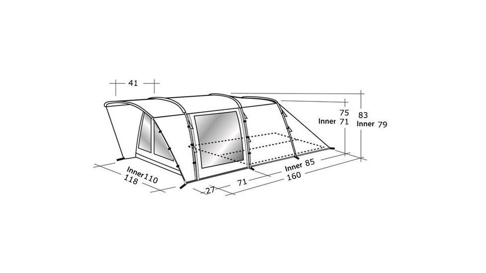 Easy Camp Palmdale 500 Tent - 5 Person, Gray / Silver, 120207