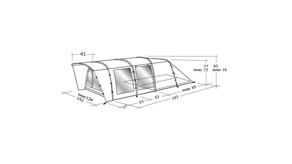 Easy Camp Palmdale 600A Tent Awning - 6 Person, Gray / Silver, 120210