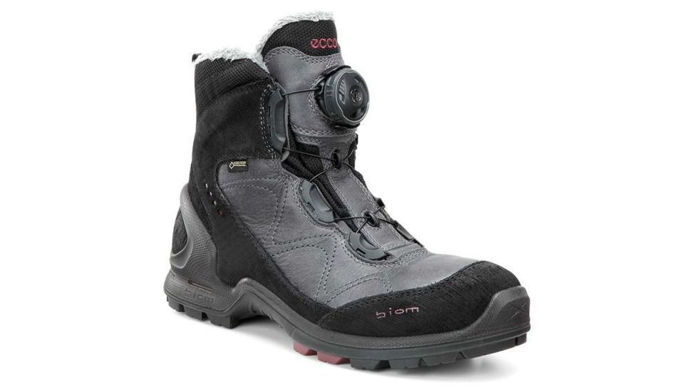 ECCO BIOM Terrain Mid GTX Hiking Boot - Womens-Black/Titanium/Petal-Medium-37