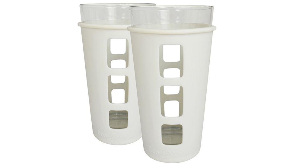 Eco Vessel 2 pc Vibe Glass Pt w/Silicone Sleeve Whteout 16oz 9005560
