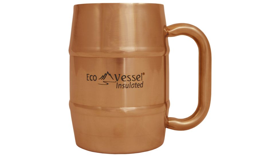 Eco Vessel Double Barrel Insulated Stainless Steel Mug with Lid-Copper