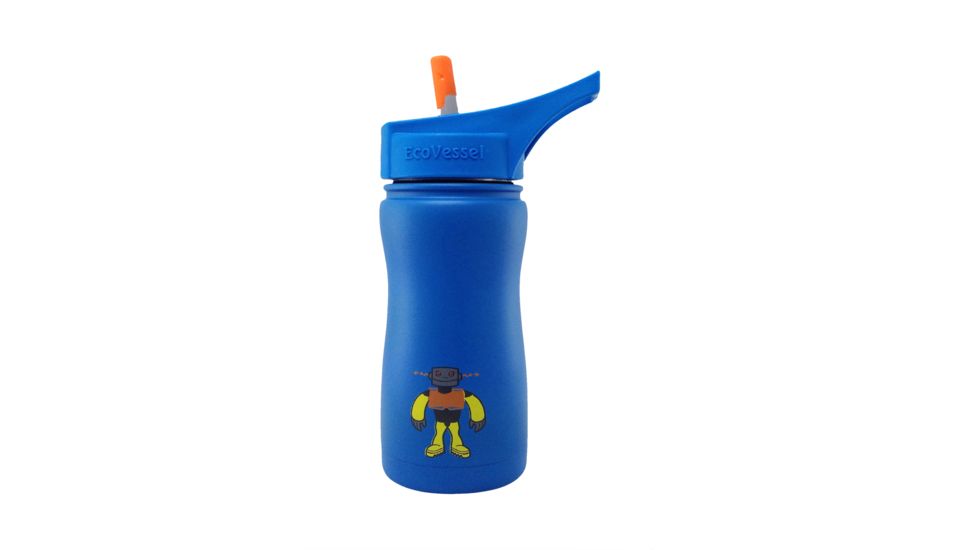 Eco Vessel Frost Stainless Steel Insulated Bottle - Kids-Blue w/ Robot-13 oz