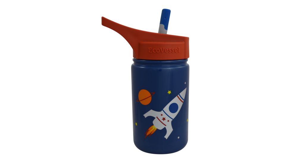 Eco Vessel Scout Stainless Steel Bottle - Kids-Rocketship-13 oz