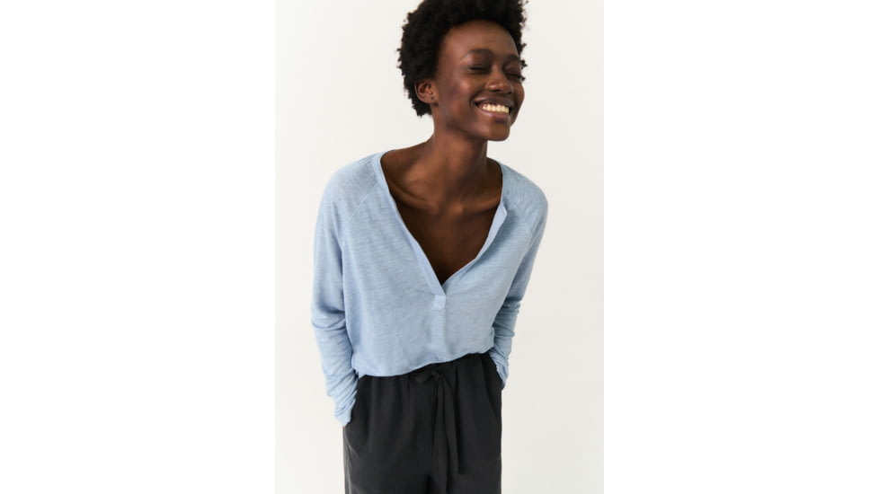 Ecoalf Litalf Long Sleeve T-Shirt - Womens, Dusty Blue, XL, GATSLITAL1280WS22-345-XL