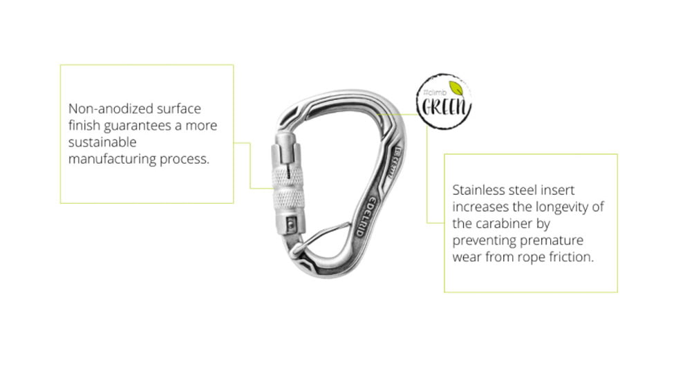 Edelrid HMS Bulletproof Triple FG Carabiners, Non-Anodized Eco, 737280001070