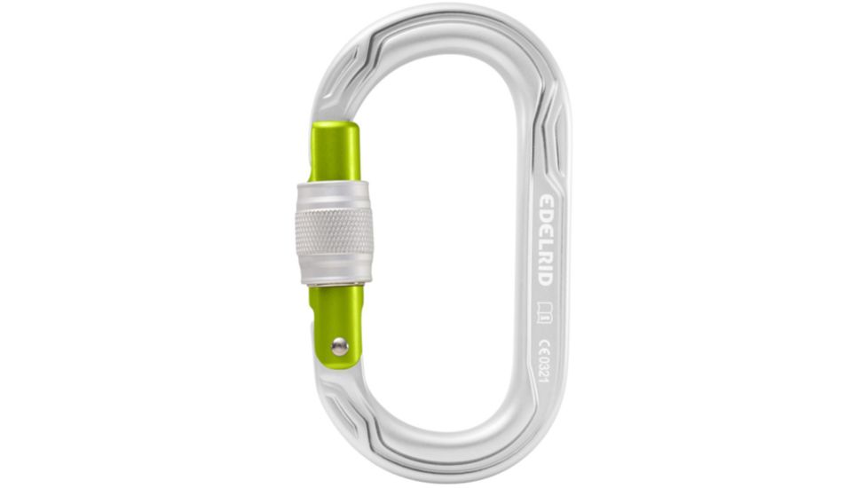 Edelrid Oval Power 2500 Climbing Carabiners, Silver, Screw, 882650000060
