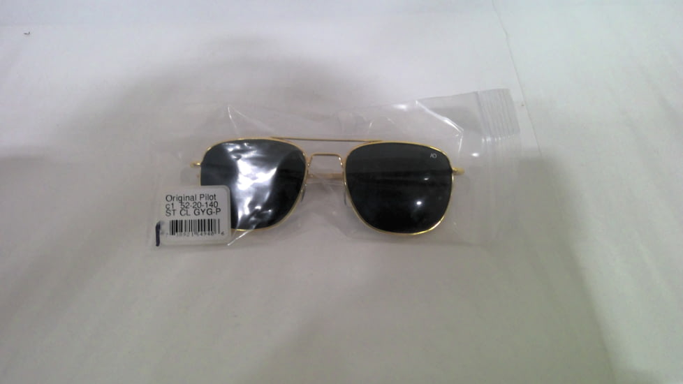 EDEMO AO Original Pilot Sunglasses, Gold Frame, 52 mm Gray SkyMaster Glass Lenses, Standard Temple, Polarized, 738921549406, EDEMO1