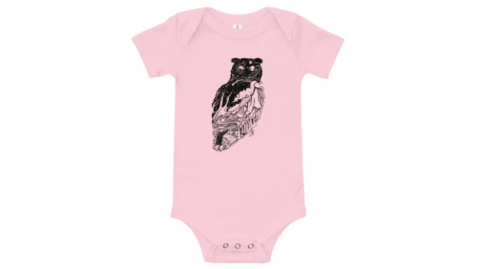 Milk X Whiskey Mountain Owl - Onesie 269F978C, Pink, 6-12m, 36232989443