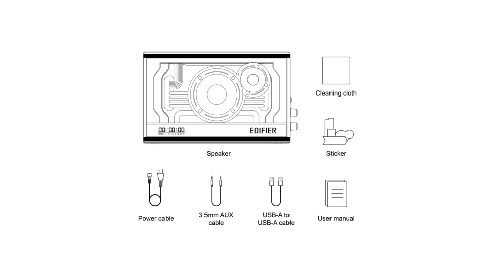 Edifier QD35 Tabletop Bluetooth Speaker, White, 4007378
