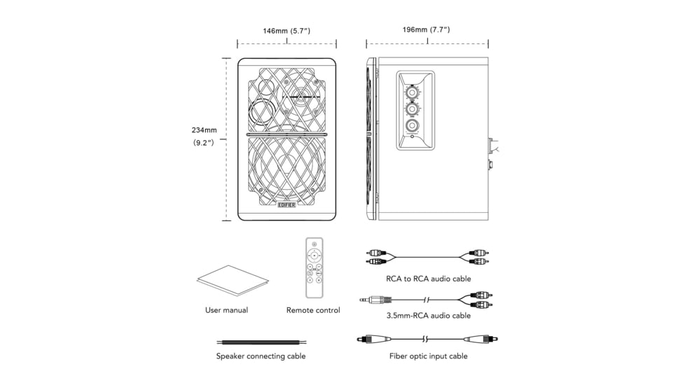 Edifier R1280DBs Powered Bookshelf Bluetooth Speakers, Brown, 4005046