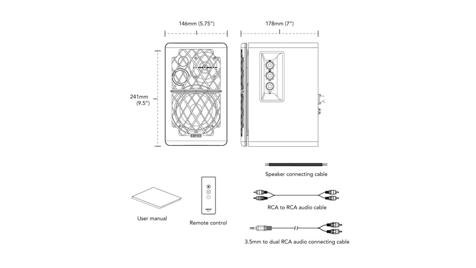 Edifier R1280T Powered Bookshelf Speakers, Brown, 4001345