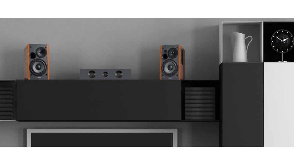 Edifier R1280Ts Powered Bookshelf Speaker, Brown, 4004957