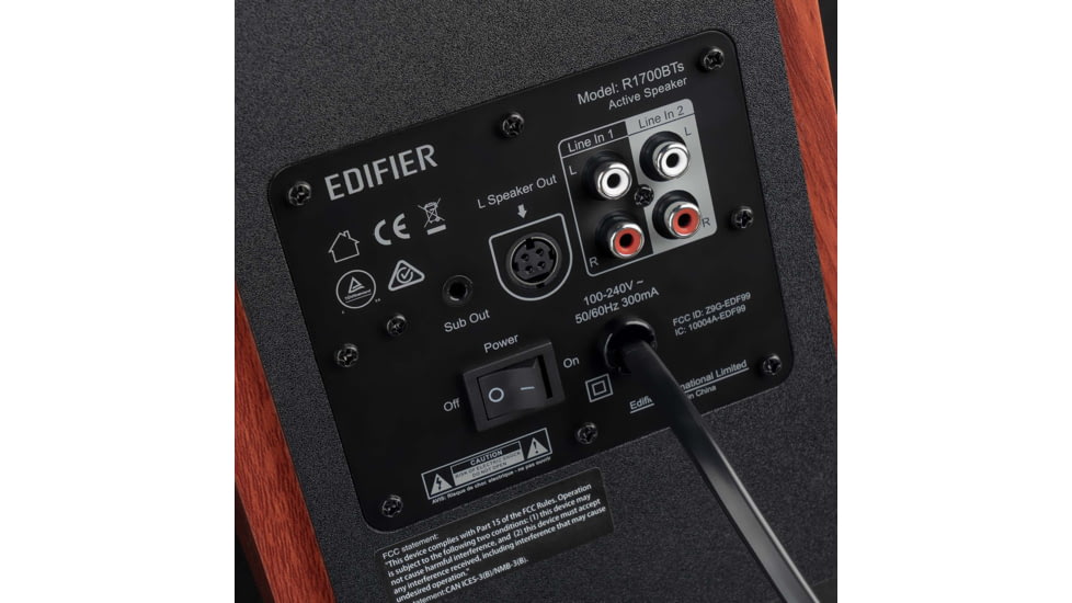 Edifier R1700BTs Powered Bluetooth Bookshelf Speakers, Brown, 4004971