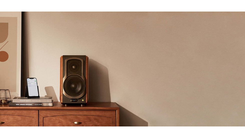 Edifier S1000W Wifi Hi-Fi Bookshelf 2.0Speakers, Brown, 4006111