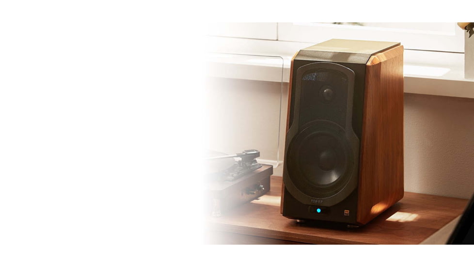 Edifier S1000W Wifi Hi-Fi Bookshelf 2.0Speakers, Brown, 4006111