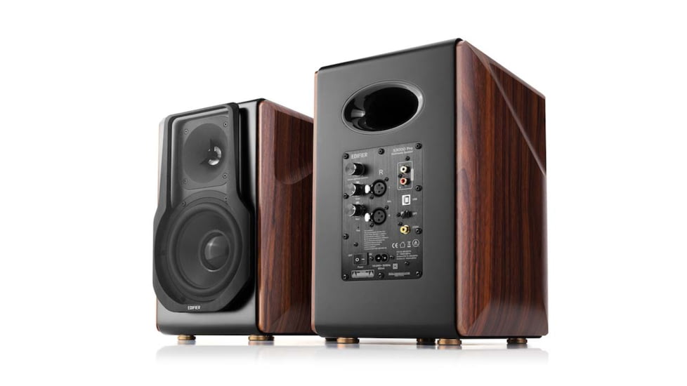 Edifier S3000 Pro Powered Wireless Bookshelf Speakers, Brown, 4004421