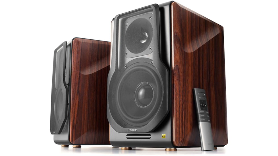 Edifier S3000 Pro Powered Wireless Bookshelf Speakers, Brown, Large, 4004421