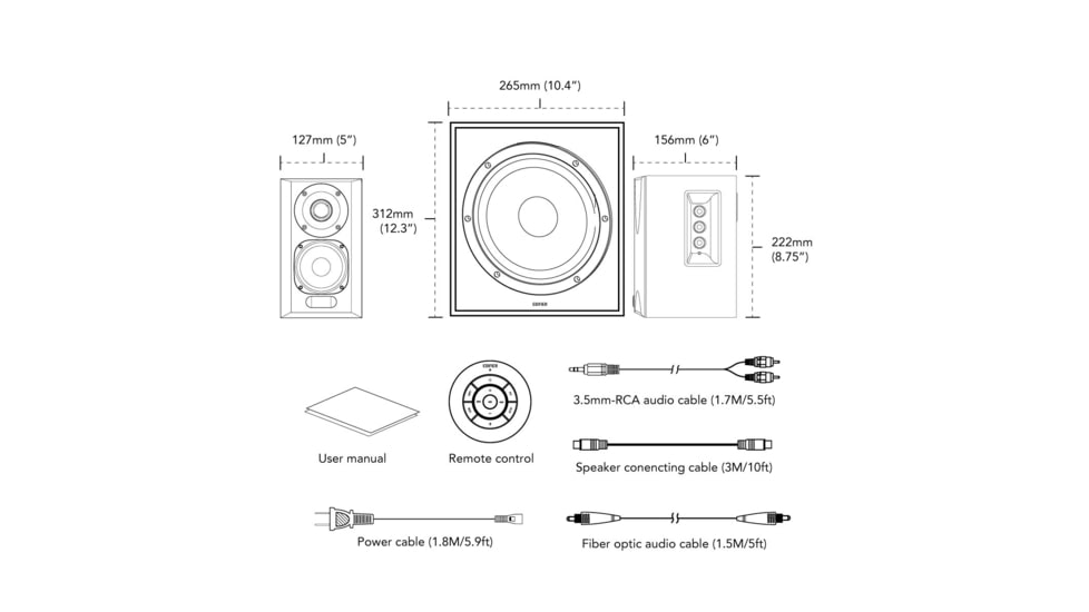 Edifier S350DB Bluetooth Bookshelf Speakers with SUB, Brown, 4003158