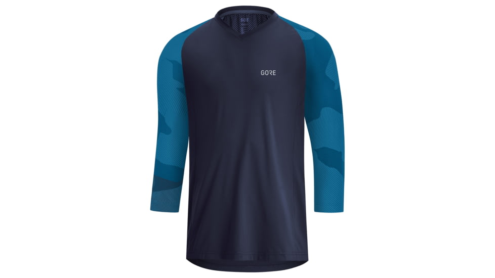 GOREWEAR Mens C5 Trail 3/4 Cycling Jersey in Orbit Blue/Sphere Blue Medium Regular fit Moisture Wicking DEB3E9DE, 100604-AUAZ-L
