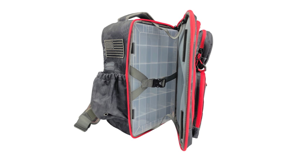 EGO Kryptek Tackle Box Sling Pack w/ 3 3700 Tackle Trays, Typhon, Typhon, 75076