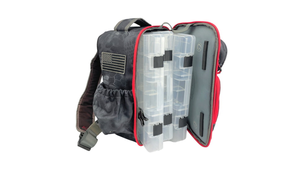 EGO Kryptek Tackle Box Sling Pack w/ 3 3700 Tackle Trays, Typhon, Typhon, 75076