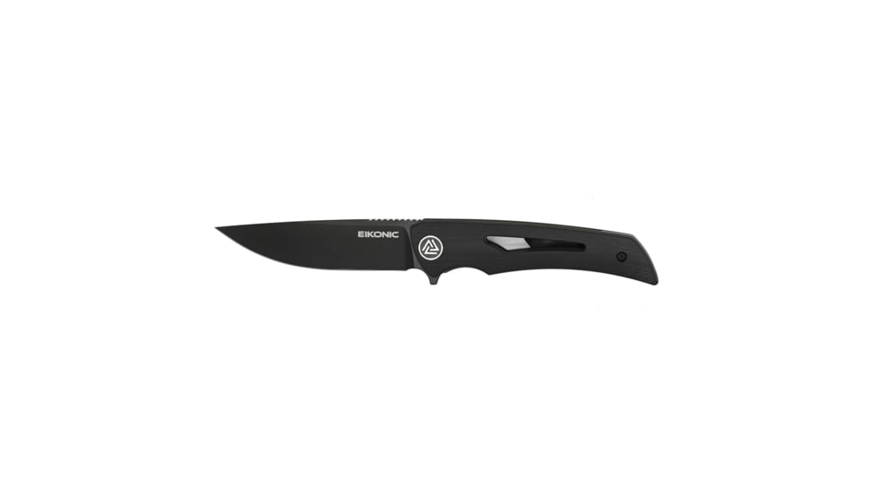 EIKONIC Knife Company Aperture Folding Knife, 3.14in, D2 Steel w/Rockwell Hardness of 59-60, G10 Handle, Black/ Black, 550BB