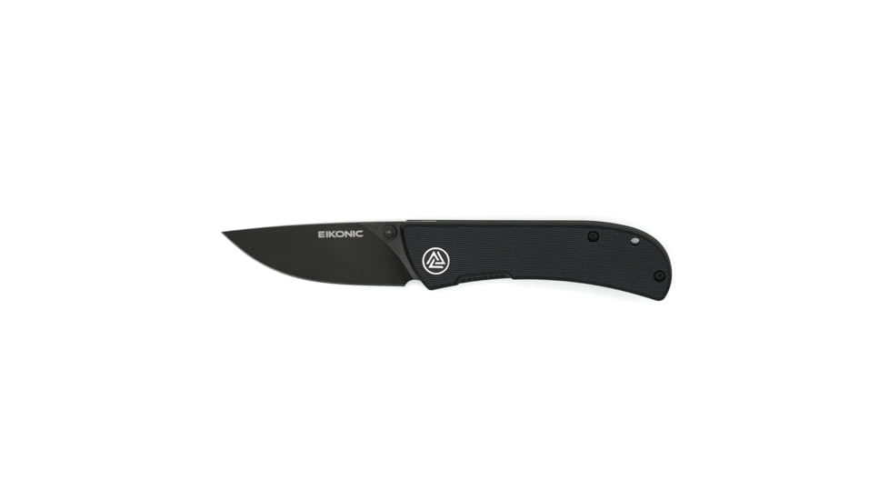 EIKONIC Knife Company Fairwind Folding Knife - Designed by HEA Designs, 2.72in, D2 Steel w/ Rockwell Hardness of 59-60, G10 Handle, Black/Black, 220BB