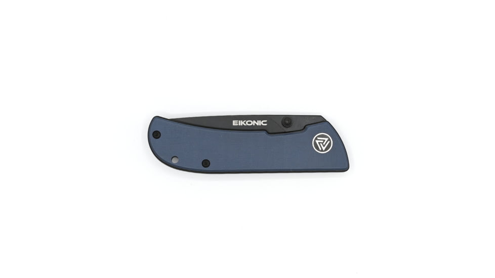 EIKONIC Knife Company Fairwind Folding Knife, 2.72in, D2 Steel w/ Rockwell Hardness of 59-60, G10 Handle, Black/ BlueGrey, 220BGY