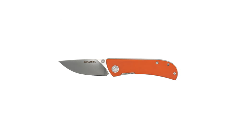 EIKONIC Knife Company Fairwind Folding Knife, 2.72in, D2 Steel w/ Rockwell Hardness of 59-60, G10 Handle, Satin/Orange, 220SOR