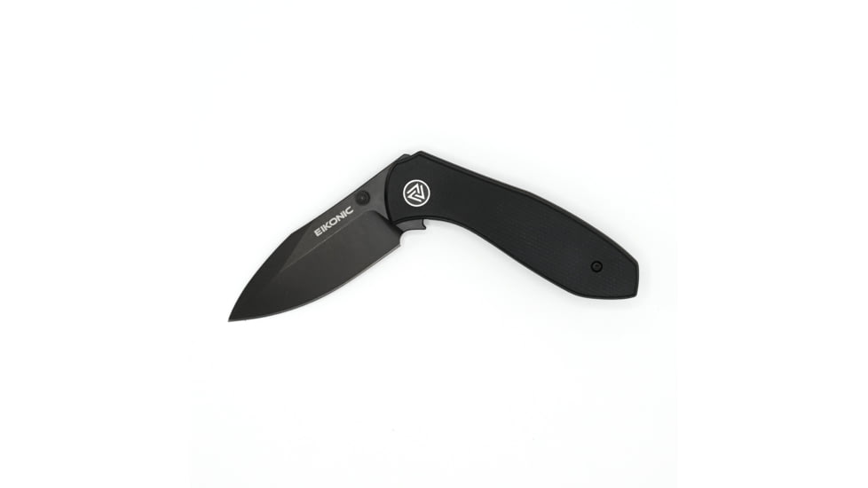 EIKONIC Knife Company Kasador Folding Knife, 2.7in, D2 Steel w/ Rockwell Hardness of 59-60, Micarta Handle, Black/Black, 331BB