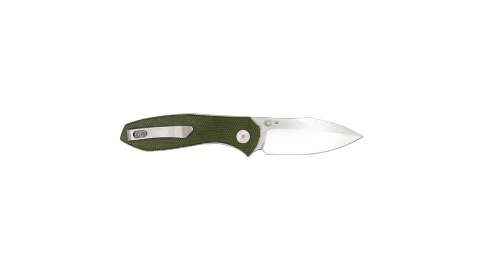 EIKONIC Knife Company Kasador Folding Knife - Designed by Jonas Iglesias, 2.7in, D2 Steel w/ Rockwell Hardness of 59-60, Micarta Handle, Satin/Green, 331SGN