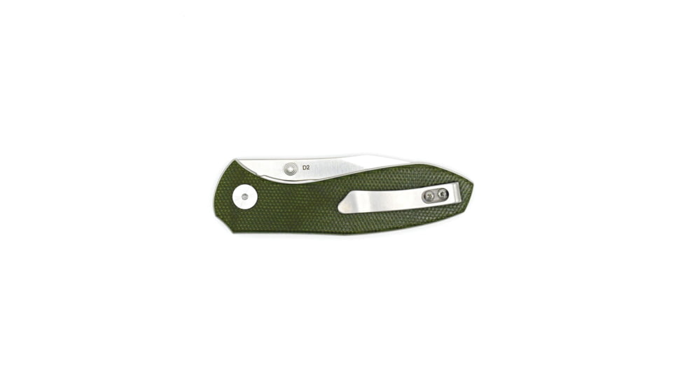 EIKONIC Knife Company Kasador Folding Knife - Designed by Jonas Iglesias, 2.7in, D2 Steel w/ Rockwell Hardness of 59-60, Micarta Handle, Satin/Green, 331SGN