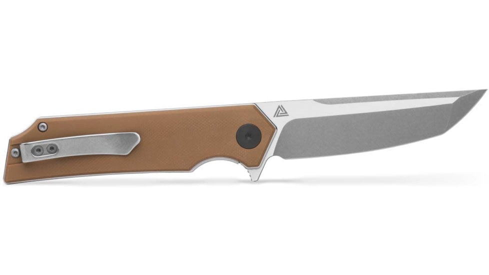 EIKONIC Knife Company Tsuru 3.30 Folding Tanto Plain Satin 154CM SS Blade, 4.20 Coyote Brown G10 Handle, TS8SBRN