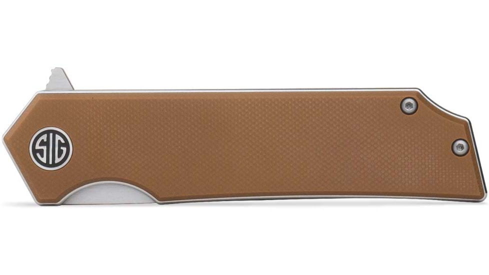 EIKONIC Knife Company Tsuru 3.30 Folding Tanto Plain Satin 154CM SS Blade, 4.20 Coyote Brown G10 Handle, TS8SBRN