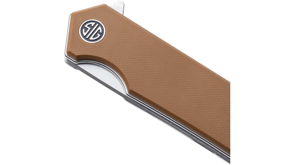 EIKONIC Knife Company Tsuru 3.30 Folding Tanto Plain Satin 154CM SS Blade, 4.20 Coyote Brown G10 Handle, TS8SBRN