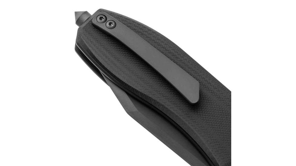 EIKONIC Knife Company Validus 3.78 Folding Drop Point Part Serrated Black PVD M390 Steel Blade, 4.76 Black Textured G10 Handle, VA9BBS