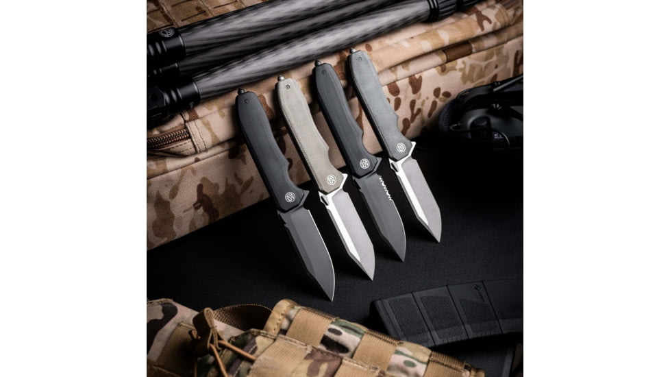 EIKONIC Knife Company Validus 3.78 Folding Modified Tanto Plain Dark Acid Stonewash/Satin M390 Steel Blade, 4.76 Green Canvas Micarta Handle, VA9GT