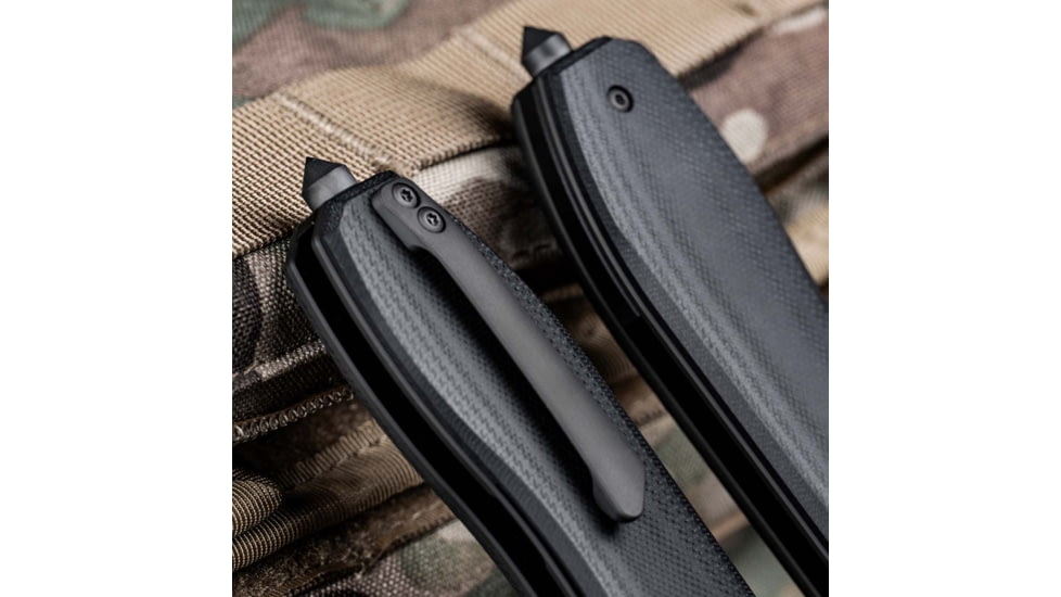 EIKONIC Knife Company Validus 3.78 Folding Drop Point Plain Black PVD M390 Steel Blade, 4.76 Black Textured G10 Handle, VA9BB