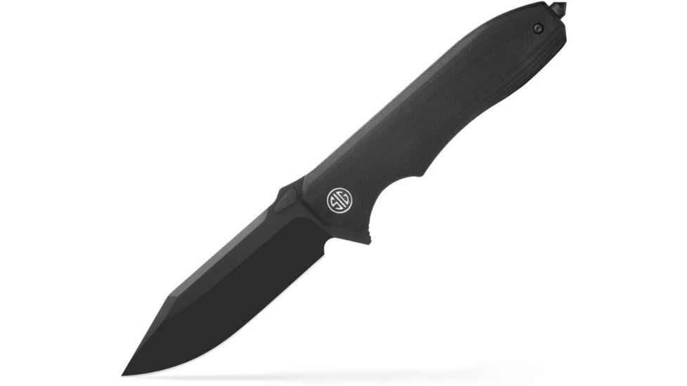 EIKONIC Knife Company Validus 3.78 Folding Drop Point Plain Black PVD M390 Steel Blade, 4.76 Black Textured G10 Handle, VA9BB