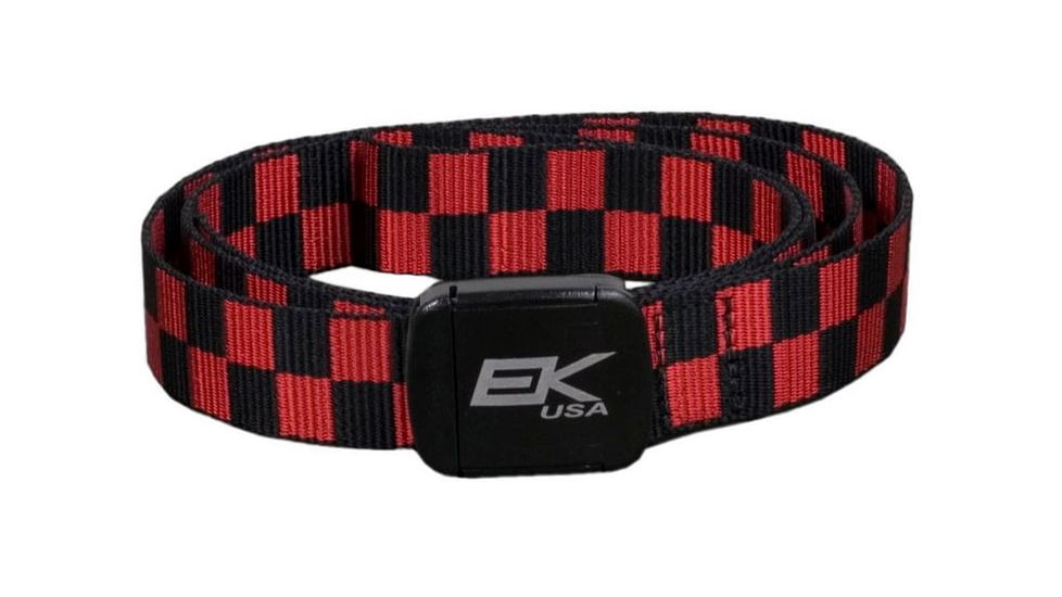EK Ekcessories Kutt Off Sport Belt-Black &amp; Red Checkered