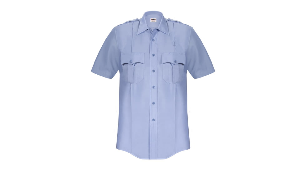 Elbeco Paragon Plus Short Sleeve Poplin Shirt, 6XL, Blue, TP868-6XL