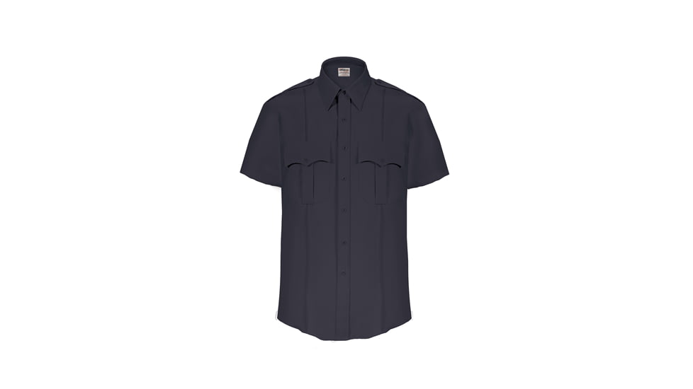 Elbeco TexTrop2 Zippered Short Sleeve Polyester Shirt - Mens, 16.5 in, Navy, Z3314N-16.5