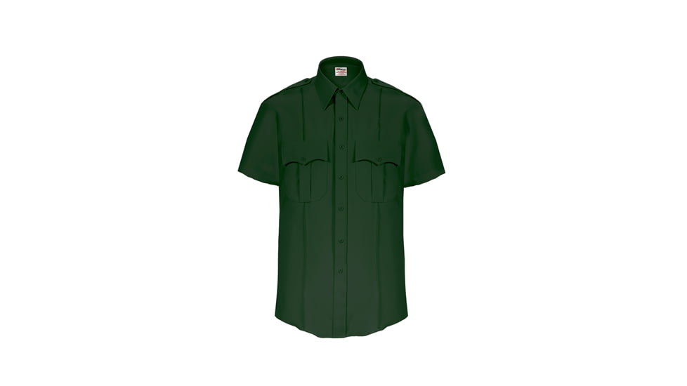 Elbeco TexTrop2 Zippered Short Sleeve Polyester Shirt - Mens, 14.5 in, Spruce Green, 8805N-14.5