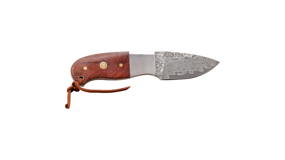 Elk Ridge Drop Point Fixed Blade Knife, 2.25 in, Damascus Steel, Rose Wood, ER-111RDM