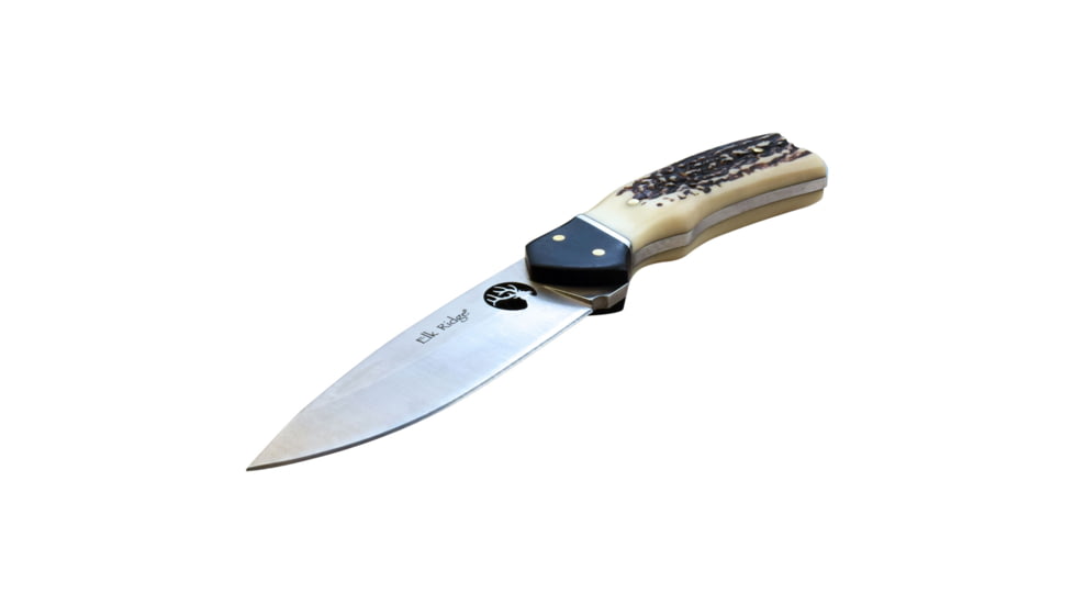 Elk Ridge Drop Point Fixed Blade Knife, 3.5 in, 3Cr13 Stainless Steel Stainless Steel, White, ER-200-21JB