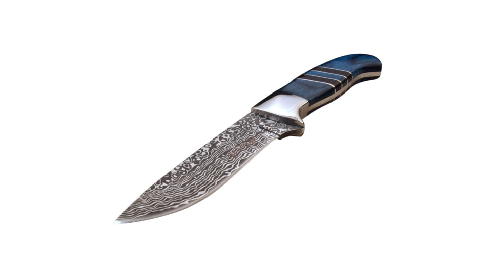 Elk Ridge Drop Point Fixed Blade Knife, 3.75 in, 3Cr13 Stainless Steel Stainless Steel, Blue, ER-200-20BL