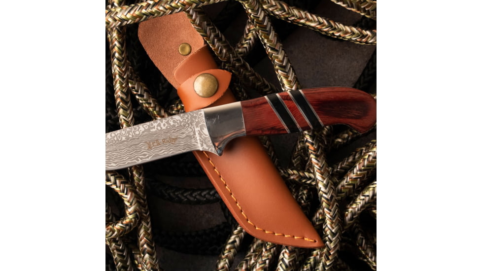 Elk Ridge Drop Point Fixed Blade Knife, 3.75 in, 3Cr13 Stainless Steel Stainless Steel, Brown, ER-200-20BR