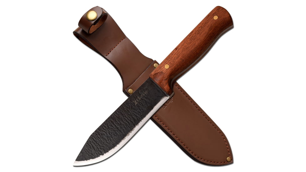 Elk Ridge Drop Point Fixed Blade Knife, 5.5 in, 65Mn Steel, Brown, ER-200-12M