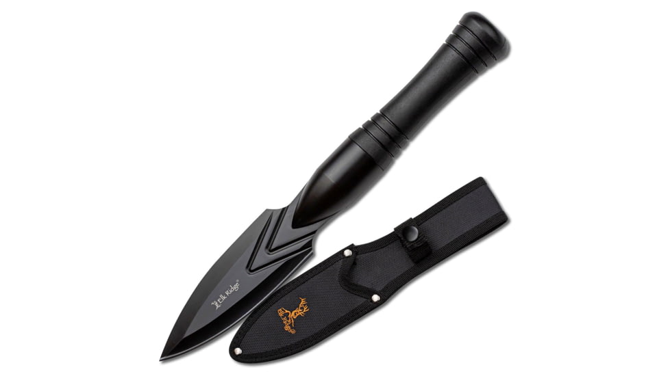 Elk Ridge Spire Fine Edge Fixed Blade Knife, 4.25in, Stainless Steel 3CR14MoV, Spear Point, Black Handle, ER-SP002BK