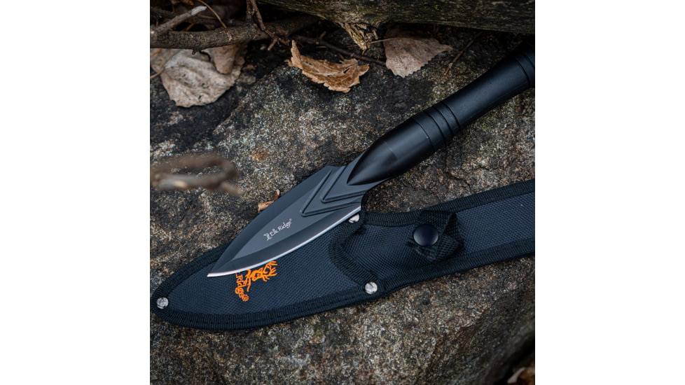 Elk Ridge Spire Fine Edge Fixed Blade Knife, 4.25in, Stainless Steel 3CR14MoV, Spear Point, Black Handle, ER-SP002BK